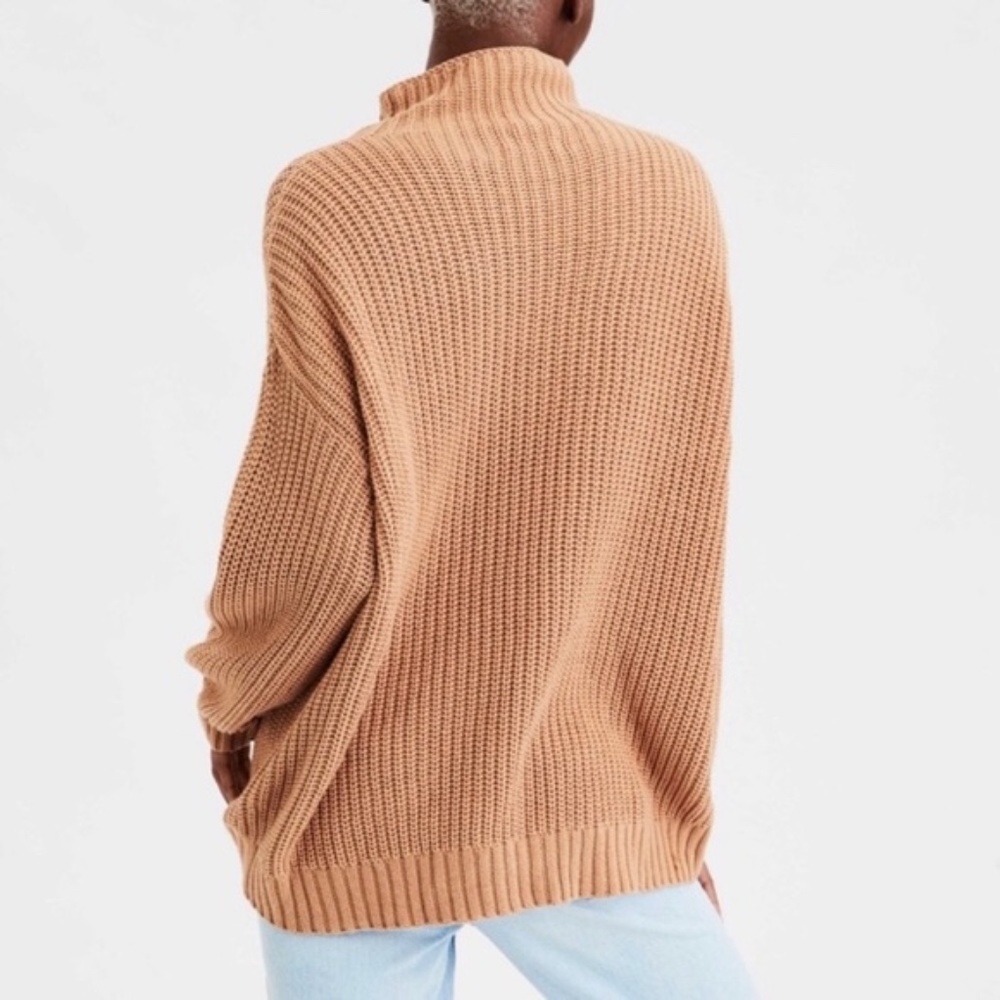 ❤️American Eagle Oversized Ribbed Mock Neck Sweater Long Line - Picture 2 of 10
